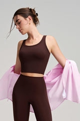 Women Fixed-Cup Medium-Support Quick-Dry Workout Sports Bra