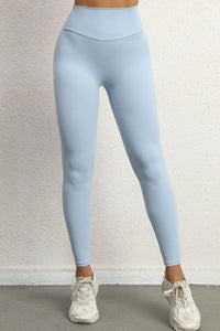 Women Button Work Pocket High Waisted Hip Lifting Stretchy Skinny Yoga Running Fitness Pants