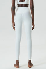 Solid high-waisted sports leggings