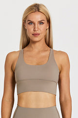 Detachable Chest Pad Cross-Back Sports Bra