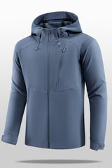 Men Hooded Cold-Resistant Quick-Dry Outdoor Training Running Jacket