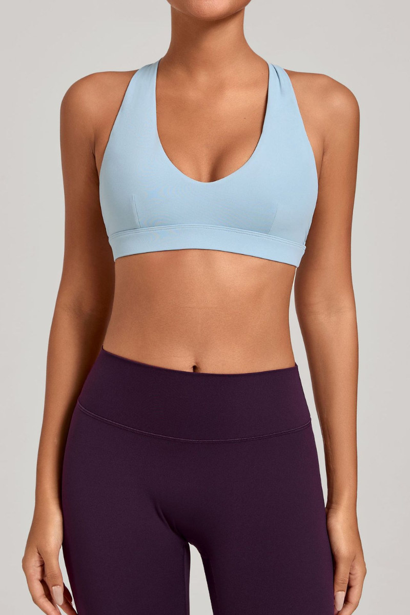 Women's Athletic Halterneck V-neck Cut Out Bra