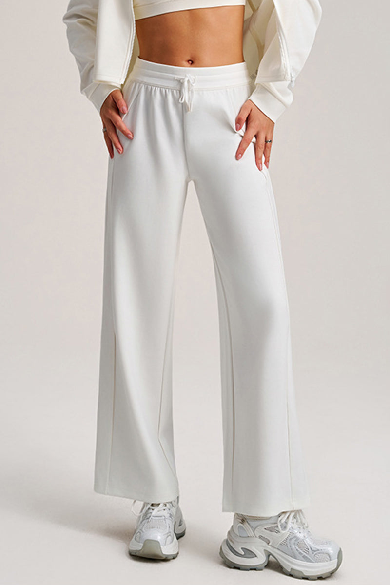 Women Drawstring High-Waist Loose Straight-Leg Workout Pants