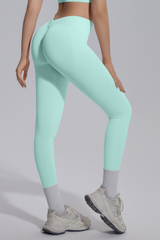 Women's Seamless Knit V-Waist Tight Butt-Lift Yoga Leggings