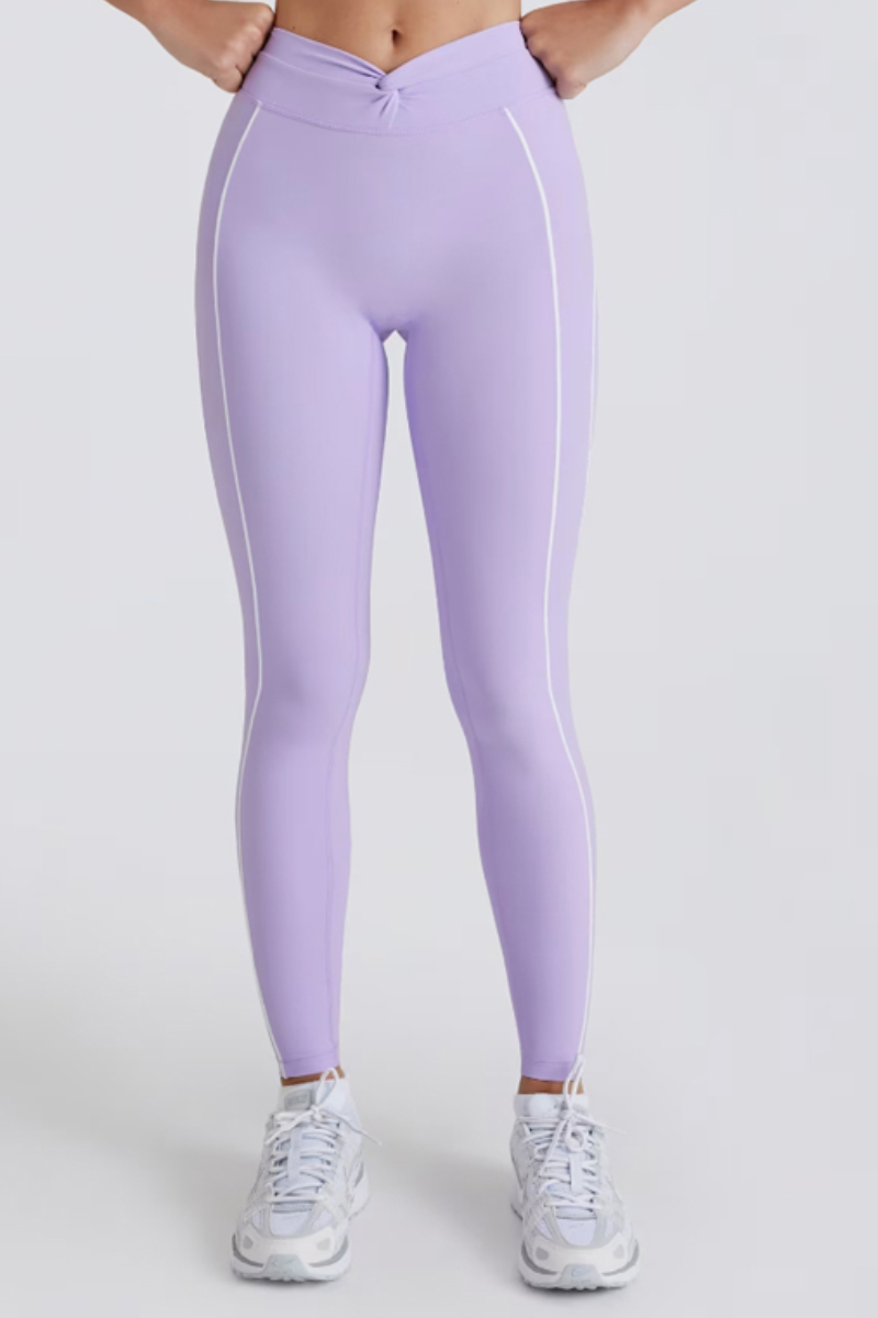 Women's Twist Contrast Line Butt-Lifting Yoga Leggings