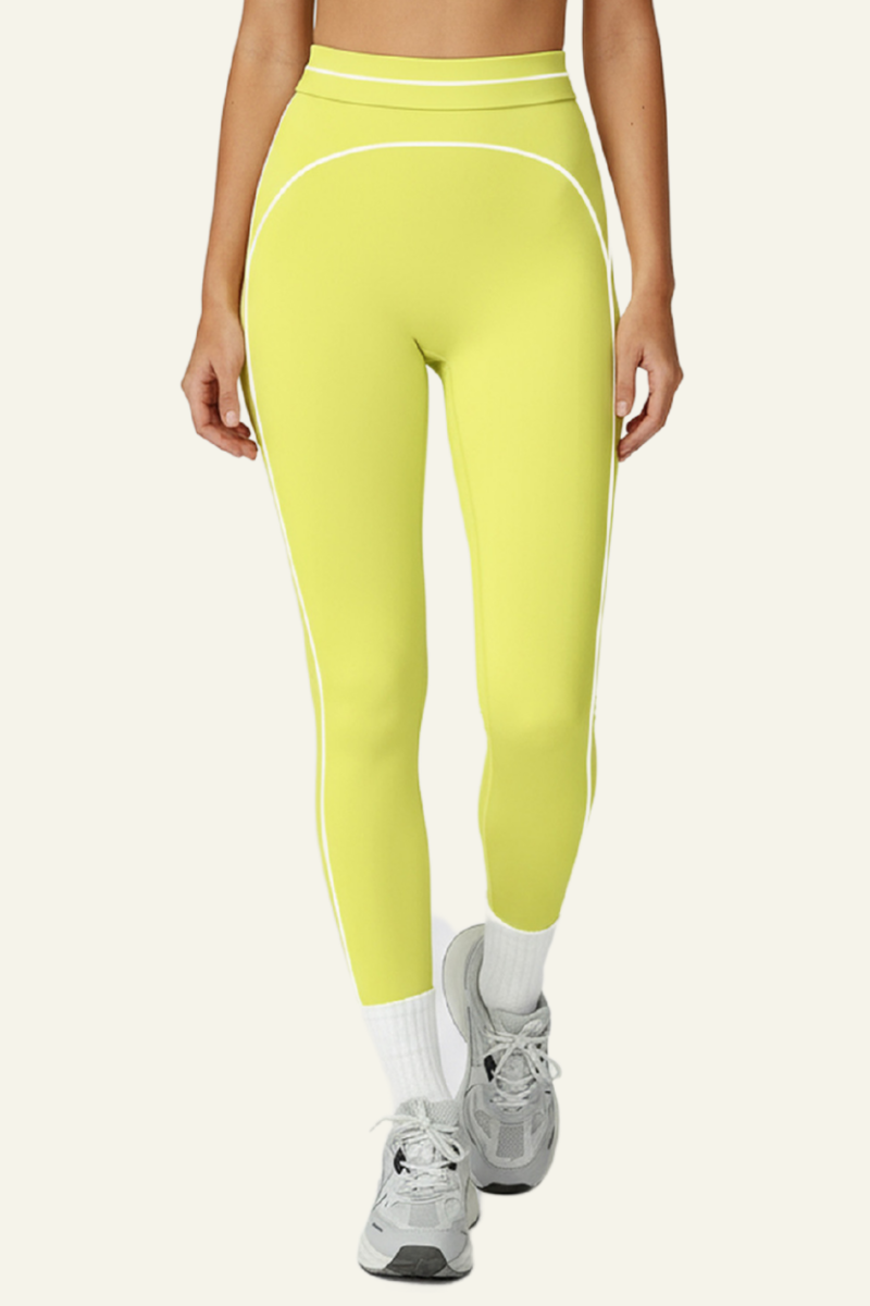 Stripes adorn tight-fitting sport pants.