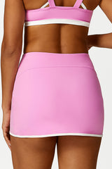 Women'S Colorblocked Sports Tennis Skirt