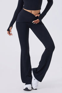 Women High-Waisted Flared Sculpting Yoga Leggings