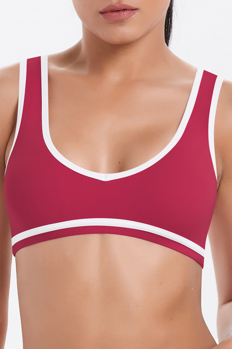 Women's Athletic Color Block U-neck Bra