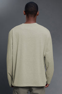 Men Round Neck Breathable Stretchy Casual Sport Long Sleeves