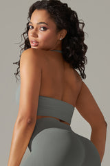 Seamless Backless Halter Sport Bra