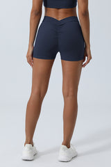 Women V-Cross Waist Butt Lifting Yoga Shorts