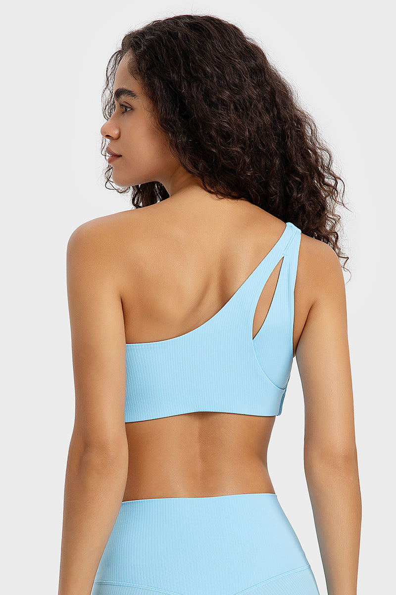 Women's Ribbed Single Strap Sports Bra