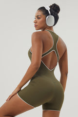 Women Color Contrast I-Back Jumpsuit