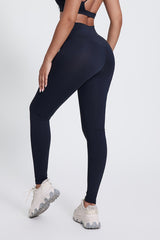 Women'S Bright Crossover High-Waisted Hip Lift Dance Stretch Cropped Pants