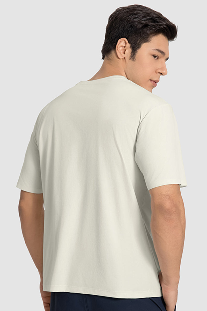 Men Round Neck Plain Breathable Loose Casual Sport Quick-Dry Short Sleeve T-Shirt