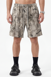 Men's Spring Tree Branch Camo Drawstring Casual Shorts
