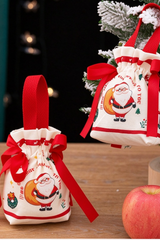 Christmas Canvas Gift Bag For Xmas Eve Apple Candy Wrapping