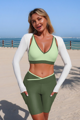 Women Bikini Set: Bra & Sun-Protective Cover-Up & Shorts