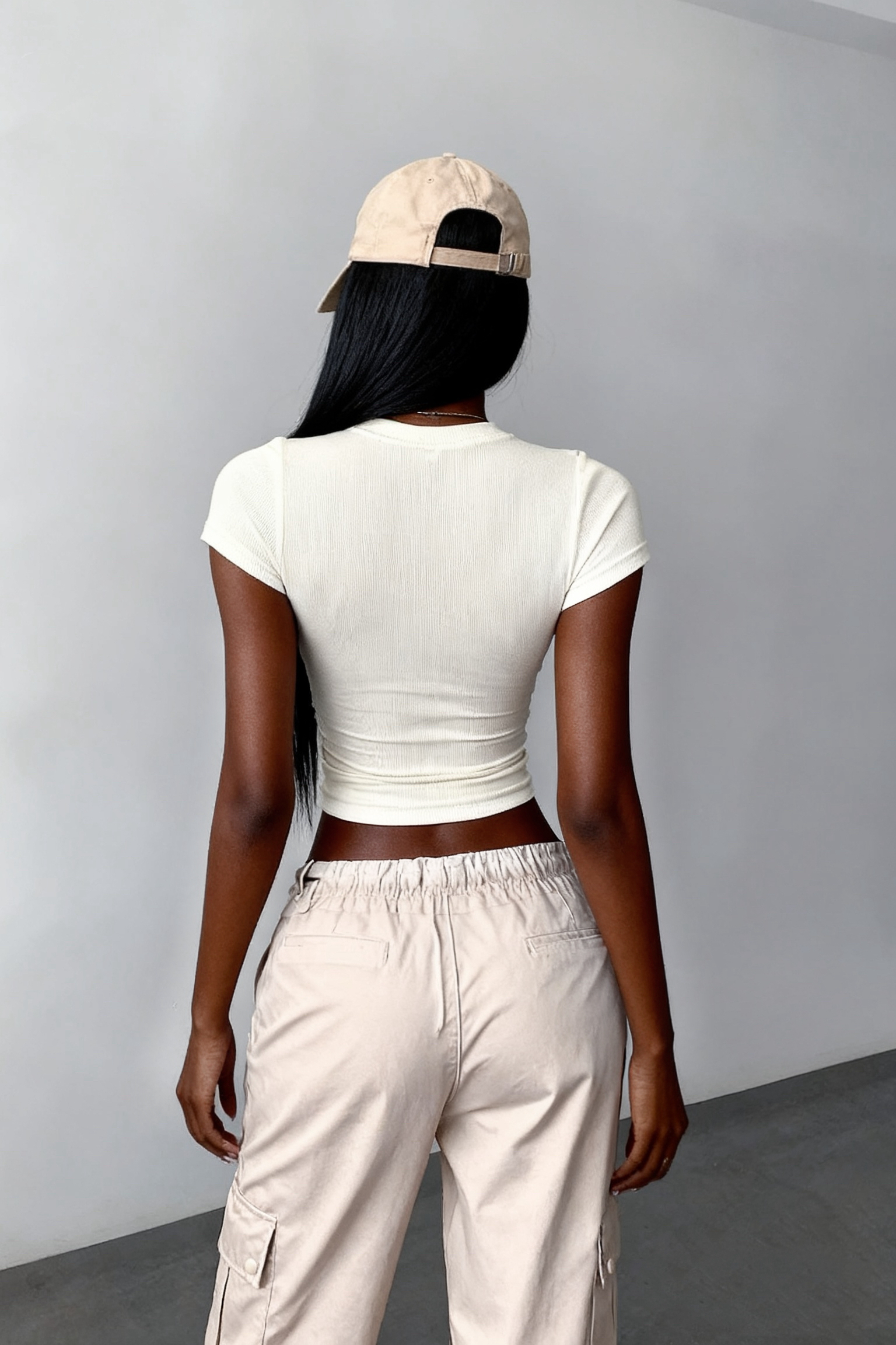 Women's slim round neck solid color short sleeves