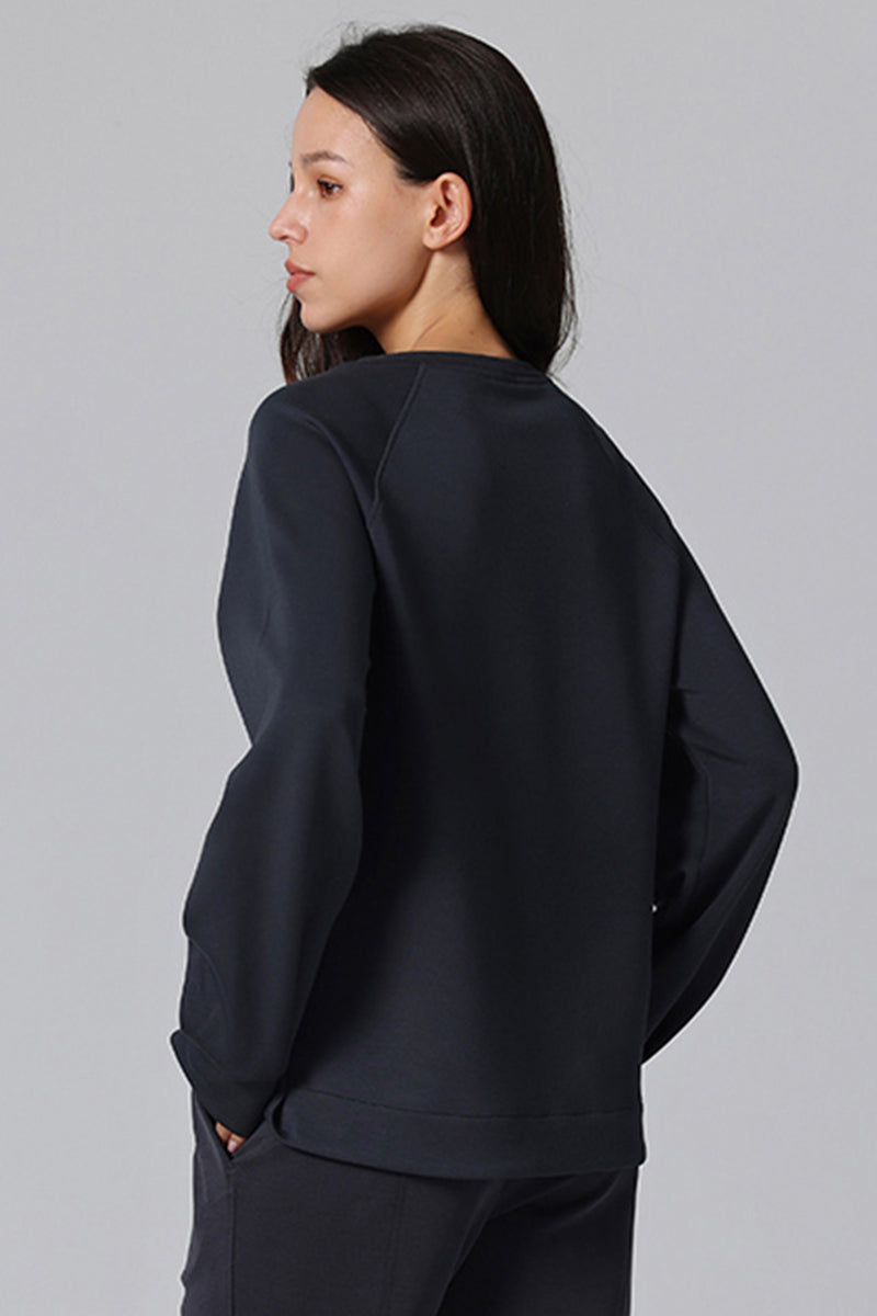 Loose Athletic Long Sleeve Pullover Sweatshirt