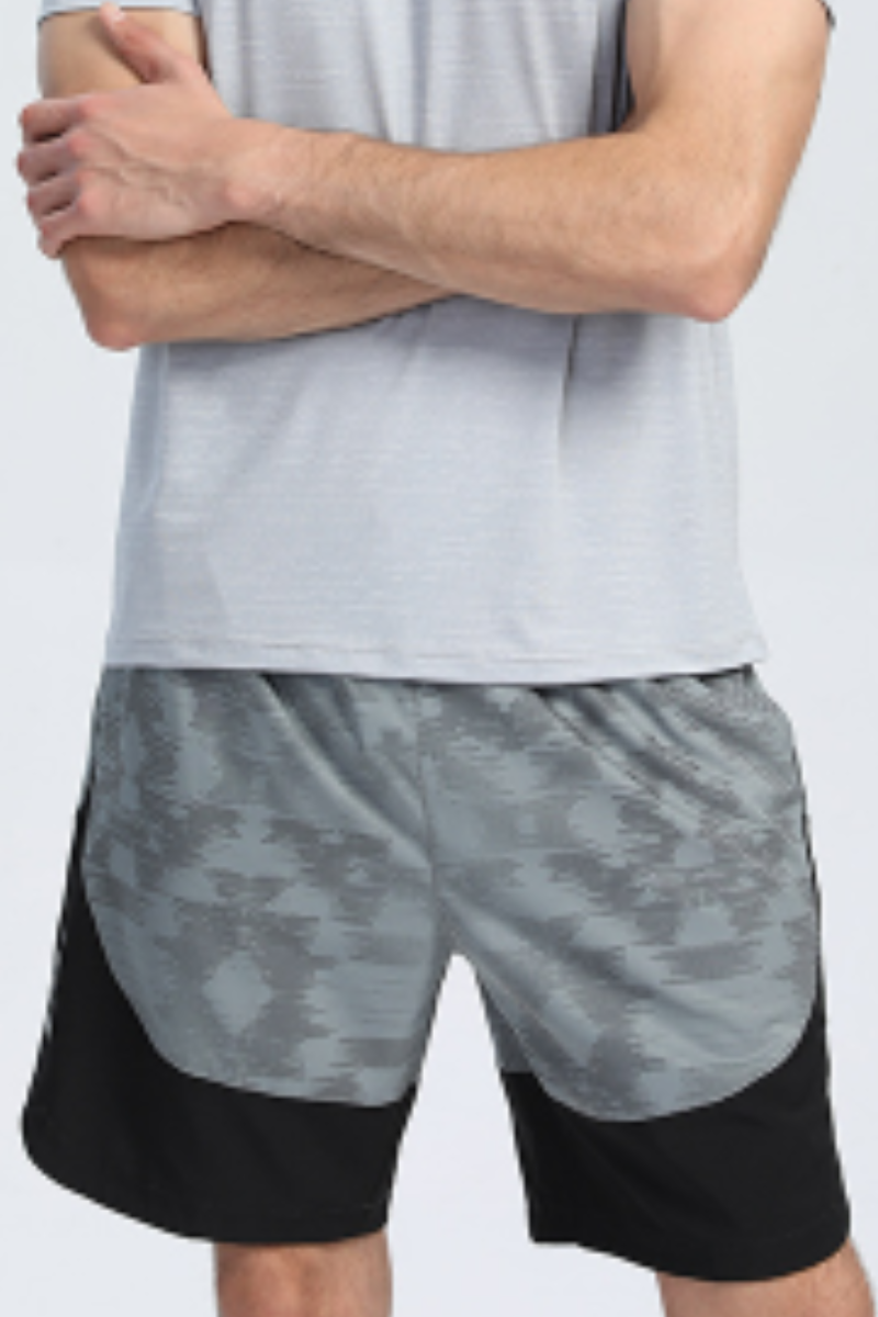 Men's Breathable Drawstring Running Shorts with Side Reflective Stripes