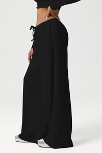 Women Wide Leg Low Rise Pocket Yoga Pants