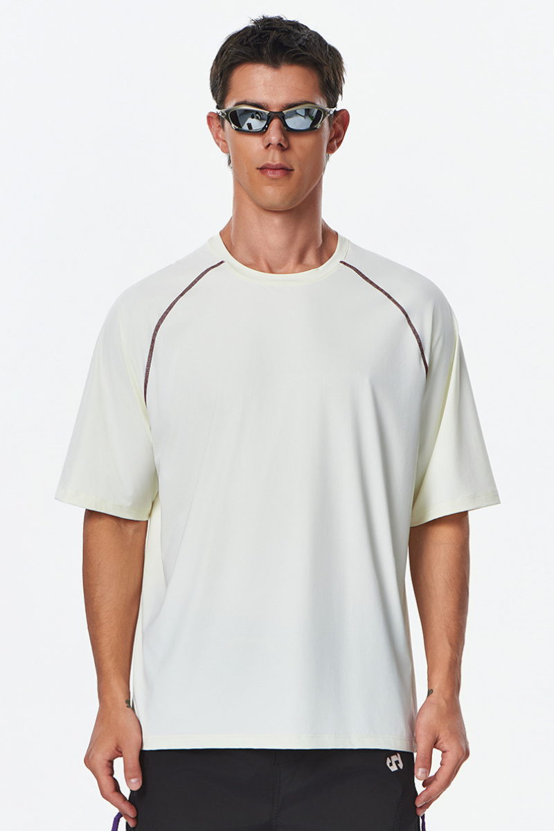 Men's Outdoor Striped Color-Block Relaxed Quick Dry T-Shirt