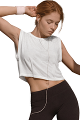 Women's Soft Sleeveless Cropped Crew Neck Tank Top