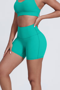 Women'S Fitness Yoga Lines Hip Tight Shorts