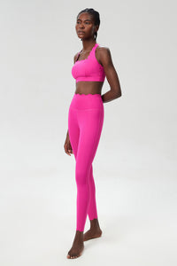 Women Wave Liquid Seamless High Stretch Midweight Yoga Set - Removable Cup Bra & Contoured Tights