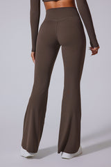 Women'S Brushed High-Waisted Shape-Fitting Athletic Skinny Flared Trousers