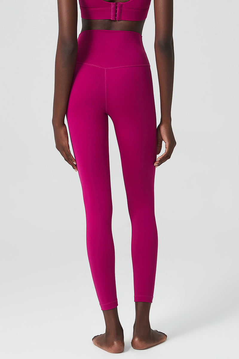 Solid high-waisted casual sports leggings