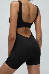 All-In-One Back-Cutout Yoga Bodysuit