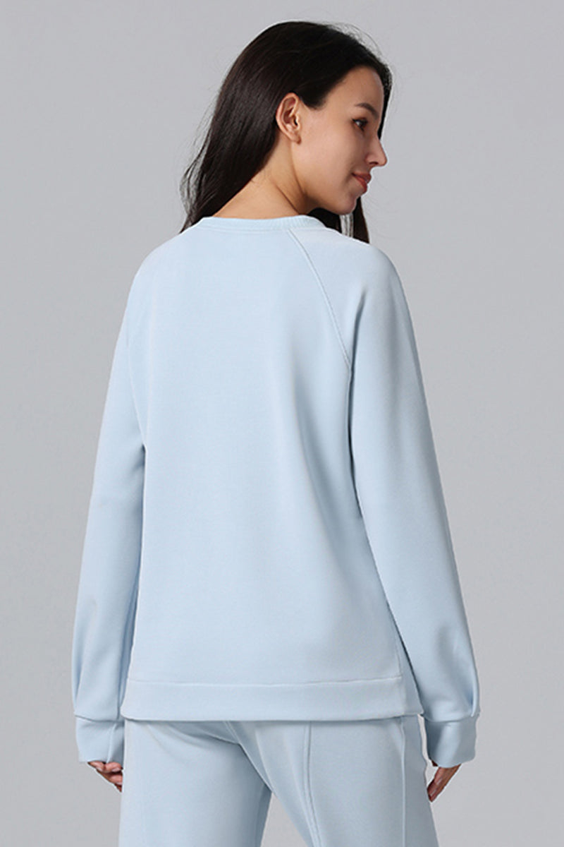 Loose Athletic Long Sleeve Pullover Sweatshirt