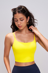 Women's Athletic Cross-back U-neck Solid Tank Top