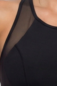 Women's Mesh-Paneled Set:Bra And Shorts