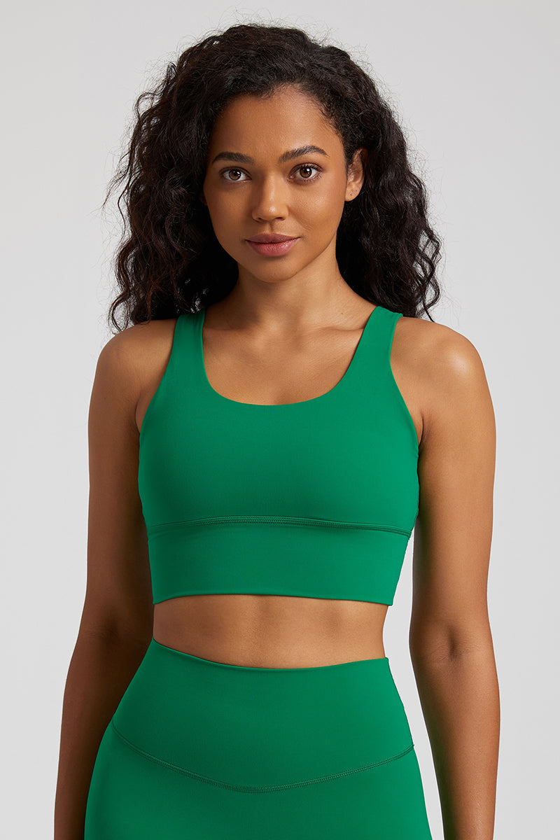 Wide Strap Back Cross Sports Bra