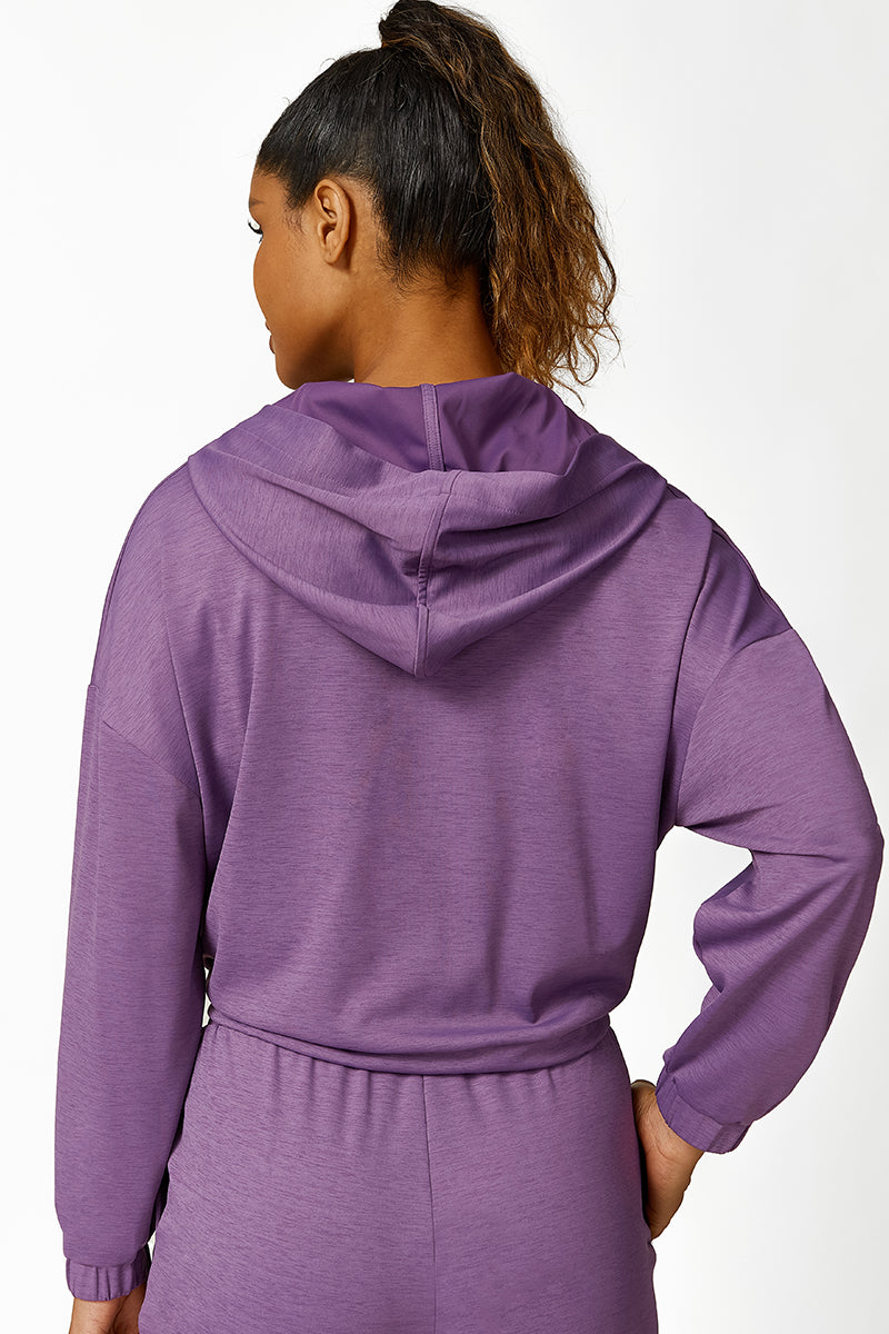 Women'S Drawstring Hem Hooded Sweatshirt