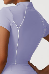Women Seamless High Waisted Flared Yoga Set: Stand Collar Jacket + Flared Leggings