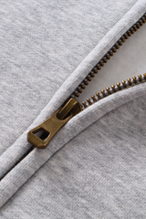 Unisex Boxy Cropped Zip-Up Fleece Hoodie