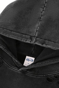 Men/Women Vintage Snow Wash Ripped Loose Hoodie