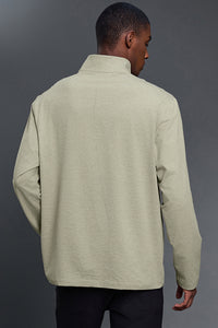Men Half-Zip Stand Collar Breathable Loose Long Sleeve T-Shirt