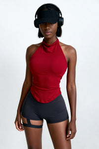 Women's backless sleeveless TankTop with chest pads