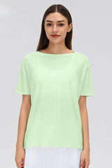 Women's Summer Lightweight Loose Fit Solid Sports T-Shirt