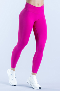 Seamless crossover waistband long pants