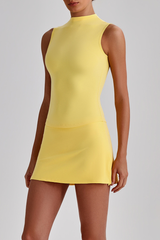Women's Tennis Mock Neck Tank Top And Mini Skirt 2 Piece Set