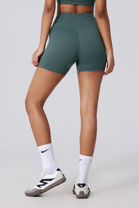 Women V-Waist High Rise Shaping Hip Lift Yoga Shorts