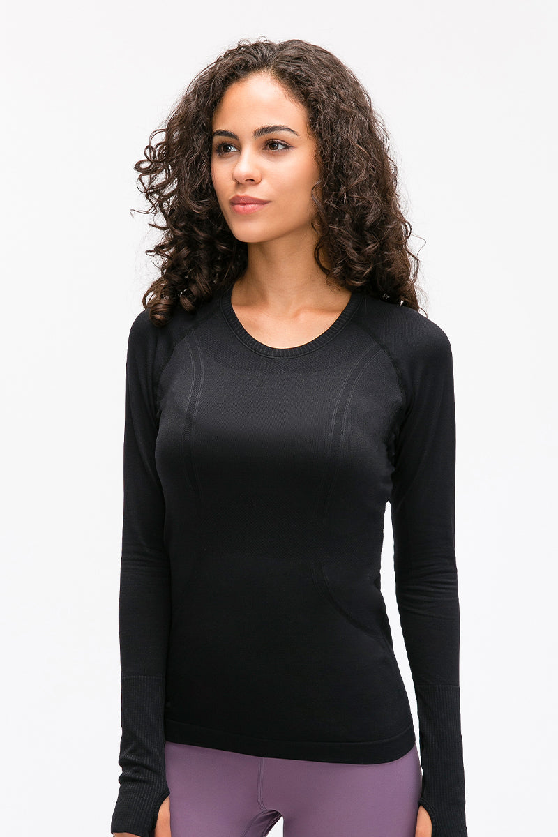 Women'S Yoga Long Sleeved With Thumbhole