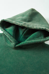 Heavyweight washed velvet hooded sweatshirt
